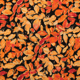 Tissus en viscose imprimés feuilles orange – coupon de 3 m | Moline