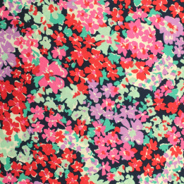 Tissu en viscose imprimé fleur multicolore | Moline