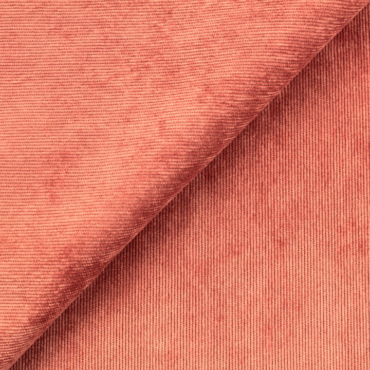 Tissu velours milleraie uni de couleur rose pâle