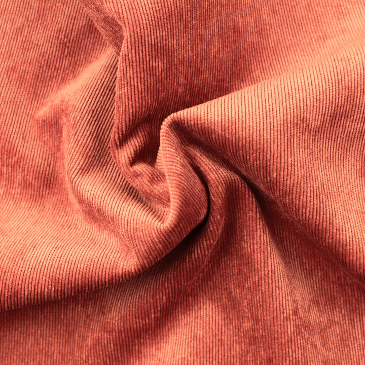 Tissu velours milleraie uni de couleur rose pâle