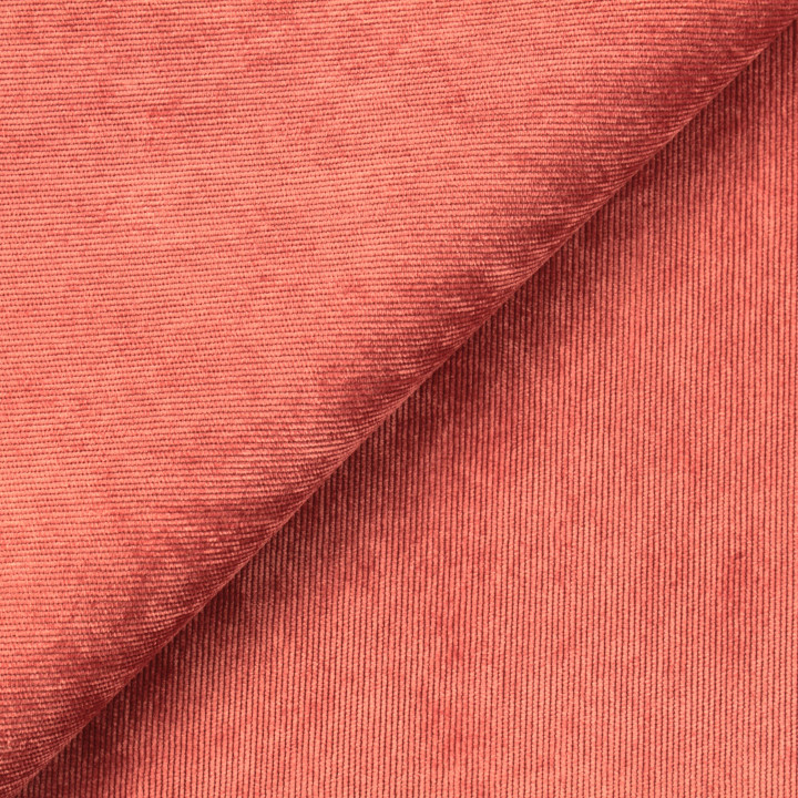 Tissu velours milleraie uni de couleur rose pâle