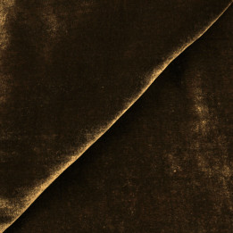 Tissu velours viscose et soie de couleur marron foncé | Moline