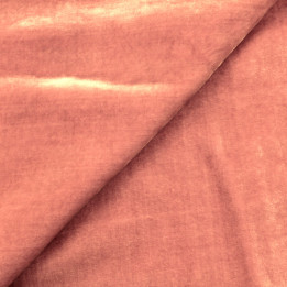 Tissu Velours Irisé en Viscose et Soie Rose Poudré | Moline