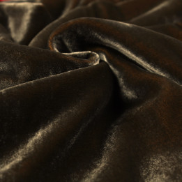 Tissu en velours de viscose et soie marron clair
