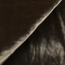 Tissu en velours de viscose et soie marron clair | Moline