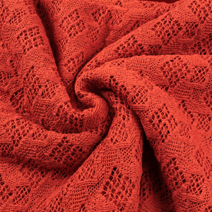 Tissu Dentelle Traditionnelle Bordeaux Uni