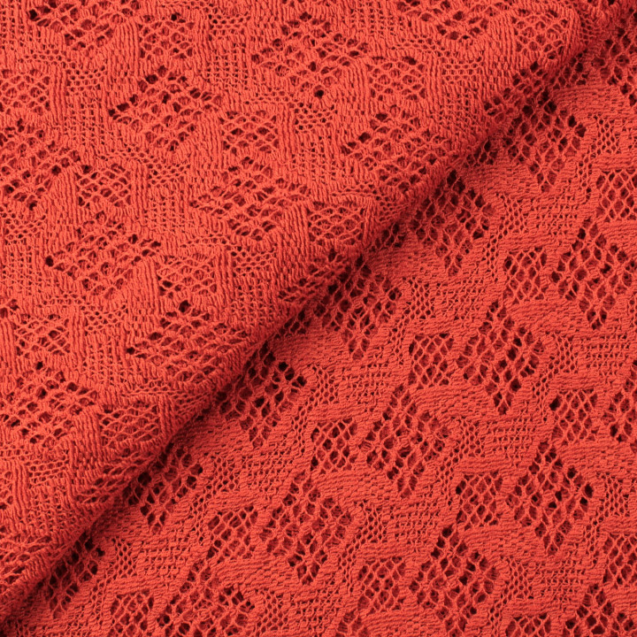Tissu Dentelle Traditionnelle Bordeaux Uni