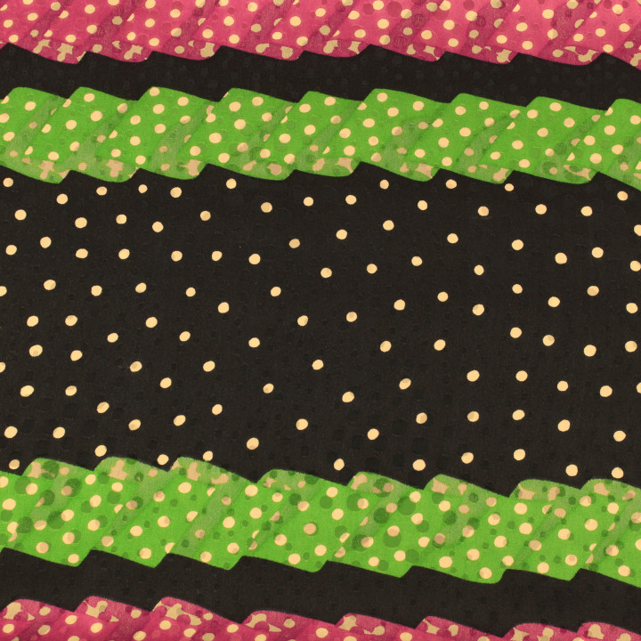 Tissu Satin Multicolore à Imprimé Géométrique - Touché Soie Premium