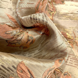 Tissu Brocart Doré à Motif Floral - Élégance et Raffinement pour Vos Créations