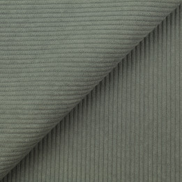Tissu Velours Côtelé Gris Uni - Élégance et Polyvalence pour Mode et Décoration