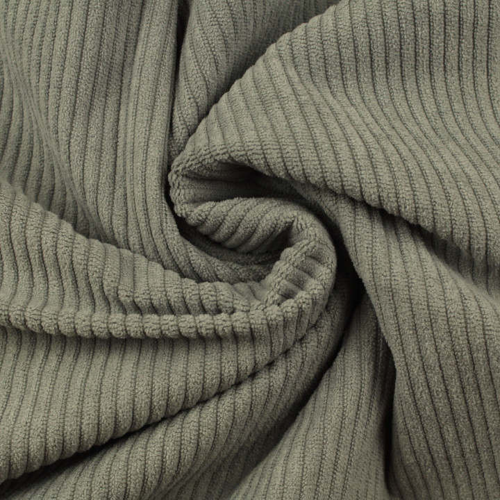 Tissu Velours Côtelé Gris Uni - Élégance et Polyvalence pour Mode et Décoration