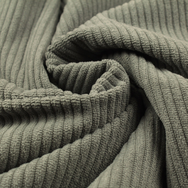Tissu Velours Côtelé Gris Uni - Élégance et Polyvalence pour Mode et Décoration