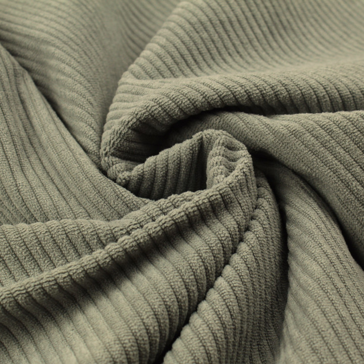 Tissu Velours Côtelé Gris Uni - Élégance et Polyvalence pour Mode et Décoration