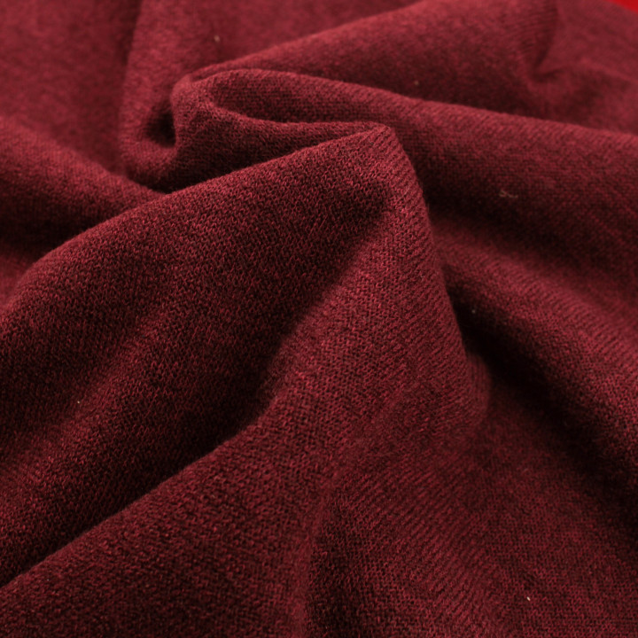Tissu jersey maillé en teinte uni prune, doux et extensible