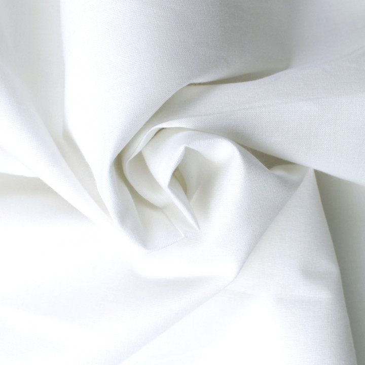 Tissu en coton blanc uni