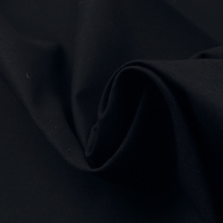 Tissu en coton noir uni