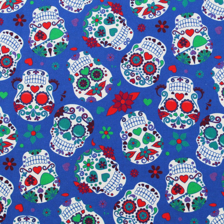 Tissu coton blanc milleraies avec motif étoiles roses