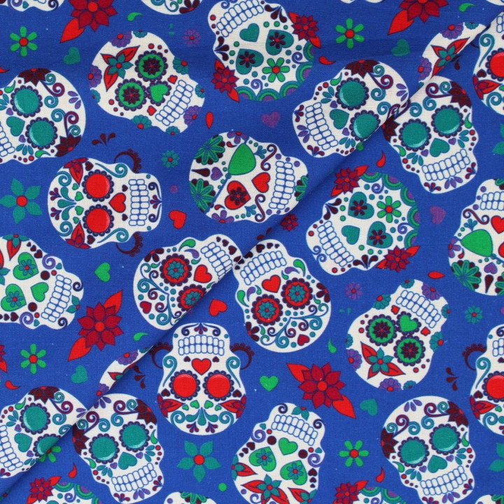 Tissu coton blanc milleraies avec motif étoiles roses