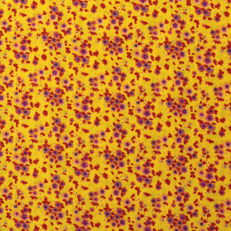 Tissu polyester jeune roi à imprimé floral orange