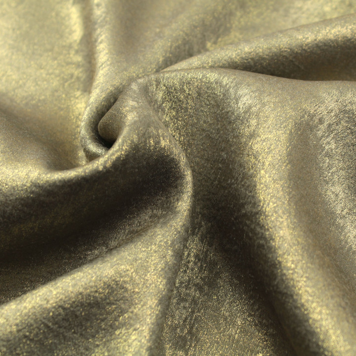Tissu Lamé Gris Clair Crêpe Irisé Doré - Haute Qualité