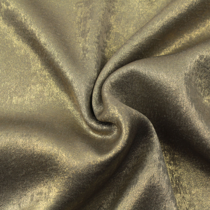 Tissu Lamé Gris Clair Crêpe Irisé Doré - Haute Qualité
