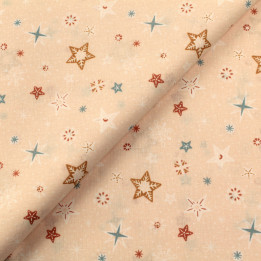 Tissu en Coton Saumon à Motif Étoiles | Moline