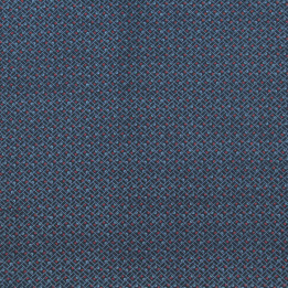 Tissu en coton bleu nuit à motif géométrique de petits triangles rouges et bleus
