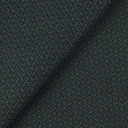 Tissu en Coton Japonais Noir à Motif Géométrique de Petits Triangles Rouges et Bleus