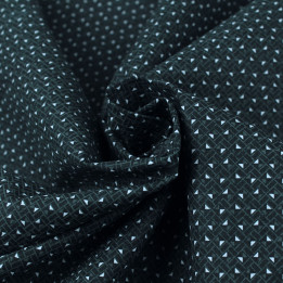 Tissu en coton noir à petits motifs géométriques de triangles blancs