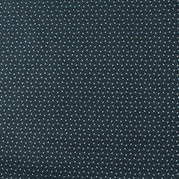 Tissu en coton noir à petits motifs géométriques de triangles blancs