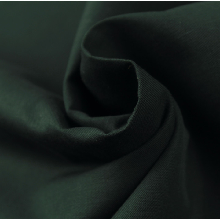 Tissu Coton Chemise Vert Sapin Uni – Élégance Naturelle et Confort