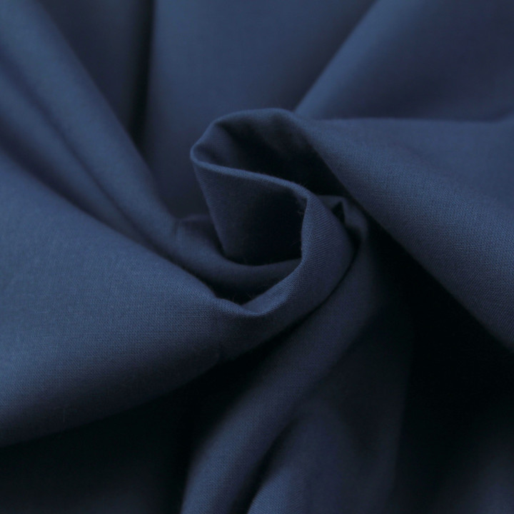 Tissu Coton Lainage Bleu Uni – Haute Qualité, Doux et Soyeux – Idéal pour Chemise