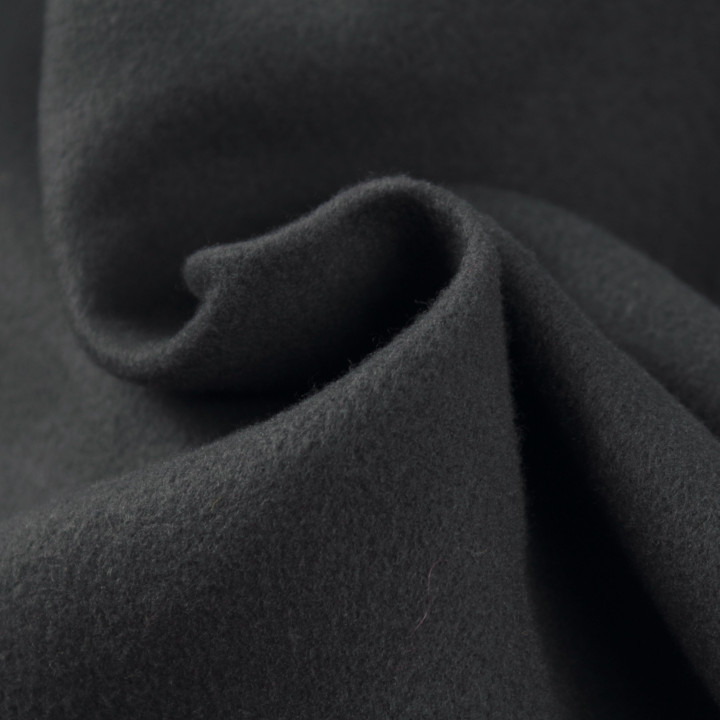 Tissu Caban Gris Foncé Uni Épais – Chaleureux et Resistant – Haute qualité - Fabrication française