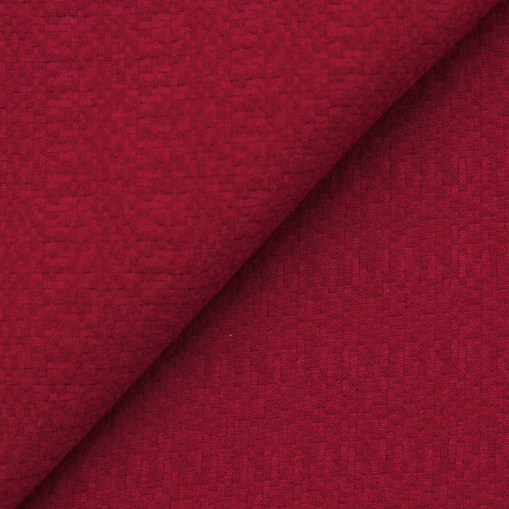 Tissu Jersey Crêpe Uni Rouge Bordeaux – Idéal pour Vêtements Confortables