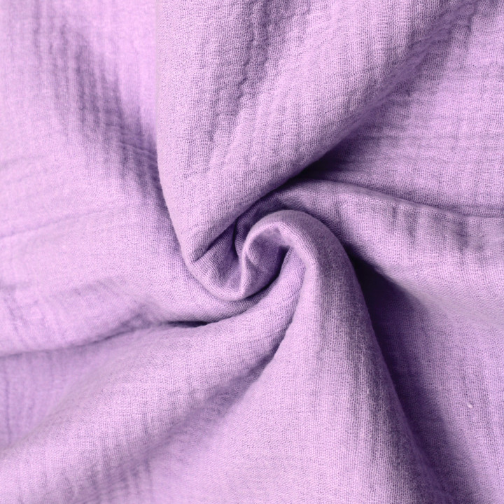 Tissu Double Gaze de Coton Uni Violet – Doux et Aéré – Idéal pour Vêtements et Accessoires