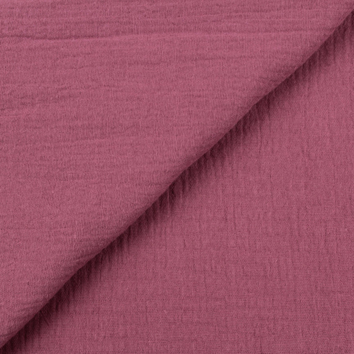 Tissu Double Gaze de Coton Uni Violet – Doux et Aéré – Idéal pour Vêtements et Accessoires
