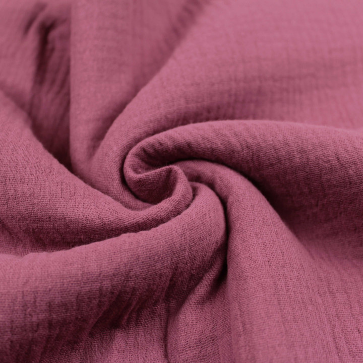 Tissu Double Gaze de Coton Uni Violet – Doux et Aéré – Idéal pour Vêtements et Accessoires