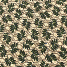 Tissu Jersey Crème à Motifs Floraux Verts | Moline