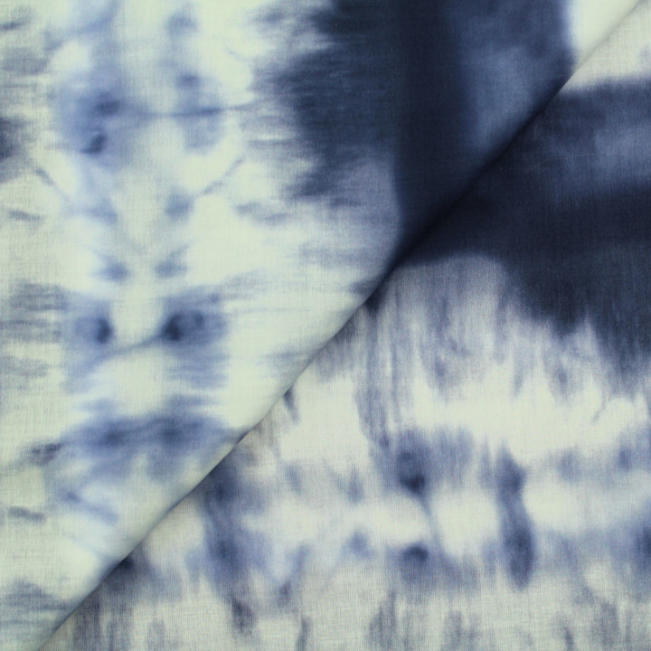 Tissu Coton Bleu Roi - Motif Géométrique Vert et Noir - Idéal pour Couture et Décoration