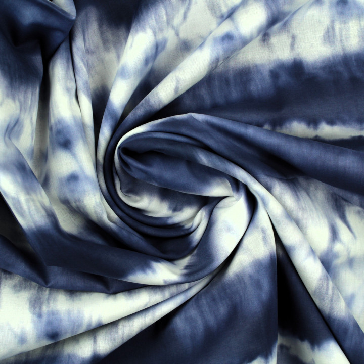 Tissu Coton Bleu Roi - Motif Géométrique Vert et Noir - Idéal pour Couture et Décoration