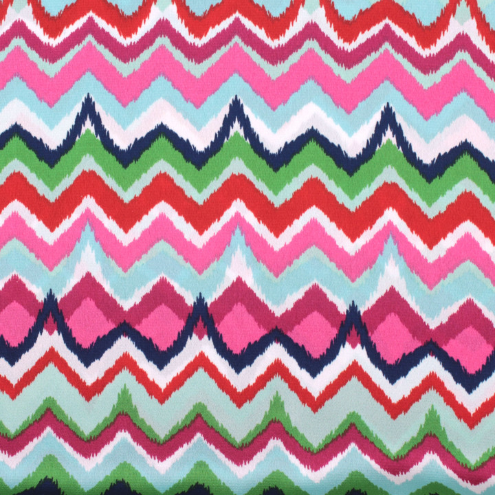 Tissu viscose imprimé vagues multicolores – Haute résistance, idéal déco et mode