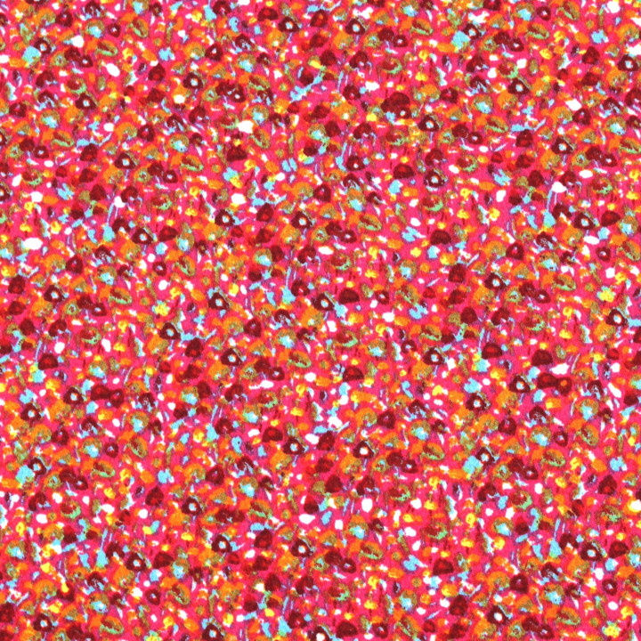 Tissu Mousseline Transparent Imprimé rouge Multicolore à Motifs Floraux – Léger, Fluide et Idéal pour Créations Élégantes