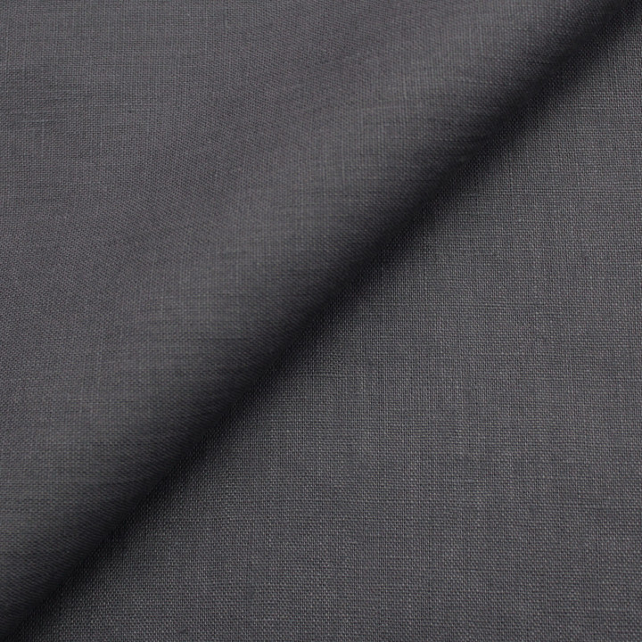 Tissu Lin Léger Uni Gris Foncé – Élégance Intemporelle & Tissu Naturel Haut de Gamme