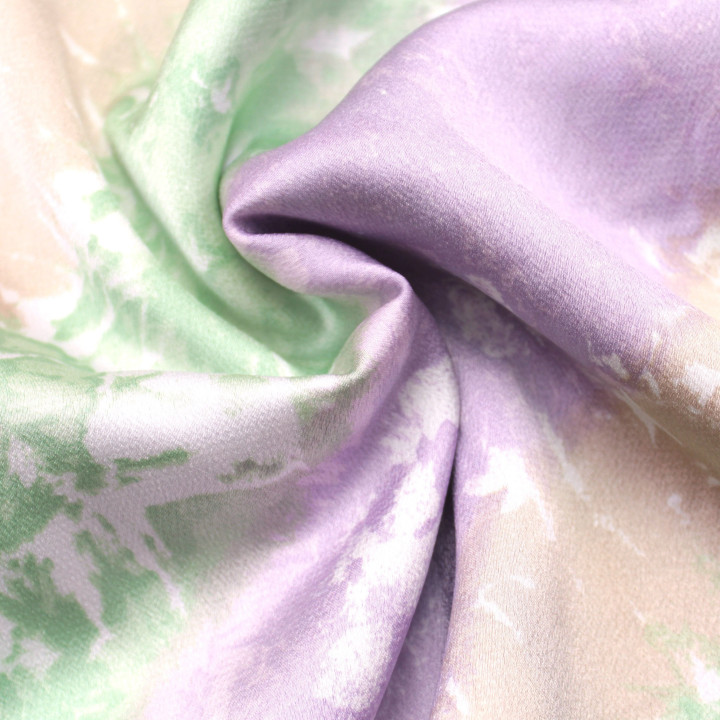 Tissu Imprimé Floral Pastel Rose, Vert et Beige