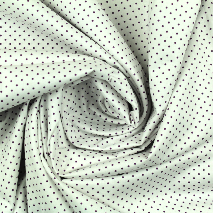 Tissu coton blanc pour chemise – motif géométrique bleu - Léger, élégant & respirant