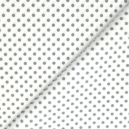 Tissu en Coton Blanc Uni avec Motifs Floraux Noirs pour Chemise