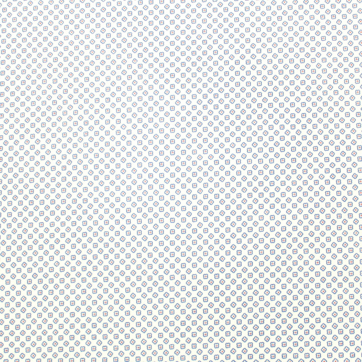 Tissu en Coton Blanc Uni avec Motifs Petits Carreaux Bleu et Rouge pour Chemise - Parfait pour la Couture et le DIY