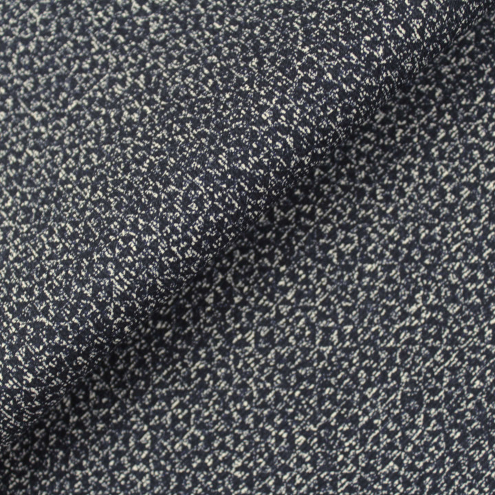 Tissu en Coton Bleu Marine avec Motifs Floraux de Petites Fleurs Blanches pour Chemise
