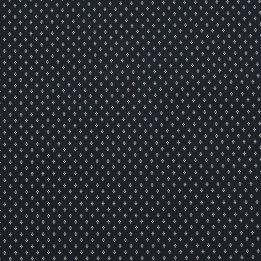 Tissu en Coton Bleu Marine avec Motifs Géométriques de Petits Losanges Blancs pour Chemise