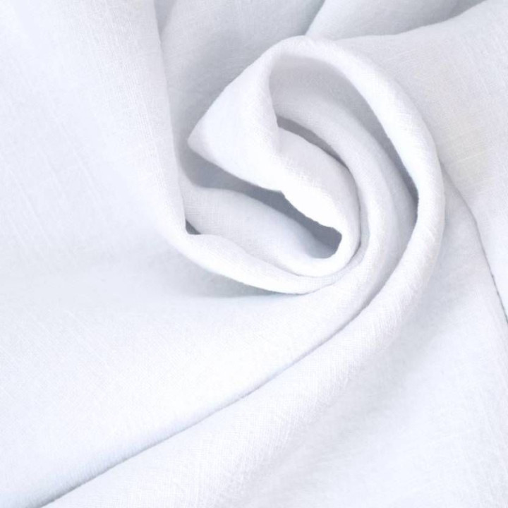 Tissu Lin Uni Blanc Pur – Largeur 140 cm – Tissu Naturel Haut de Gamme – Moline